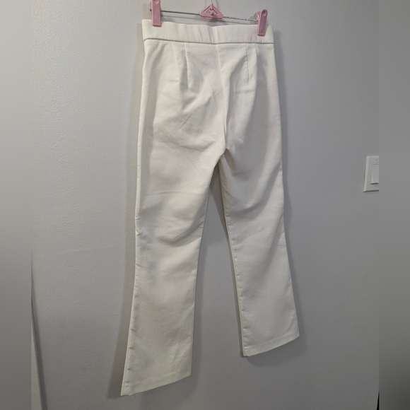 White regular rise wide leg pants Size Small - Picture 4 of 6